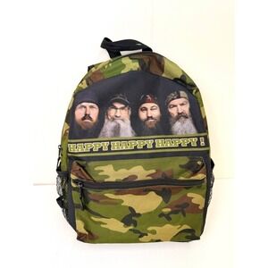 Duck Dynasty Camo Backpack – Happy Happy Happy - Green Brown Black